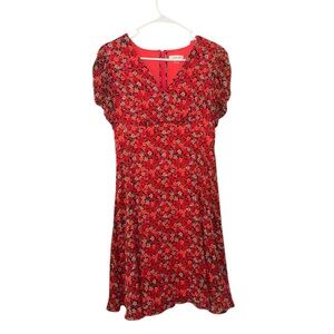 Calvin Klein Floral Work Dress - Coral, Pink & Gray - Size 10